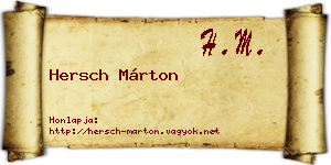 Hersch Márton névjegykártya